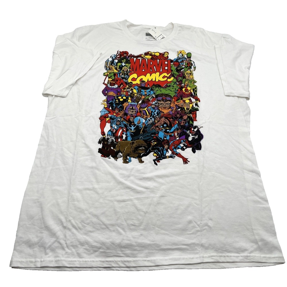 Marvel Comics Men's Vintage Character Group Graphic Crewneck T-Shirt  XXL
